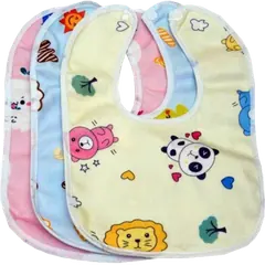 Soft Cotton Bibs Bip Bib for Baby Multicolor 3 Pcs - Rokomari